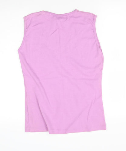 Womens UK Size 14 Pure & natural Purple Vest Jumper