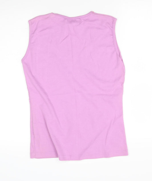 Womens UK Size 14 Pure & natural Purple Vest Jumper