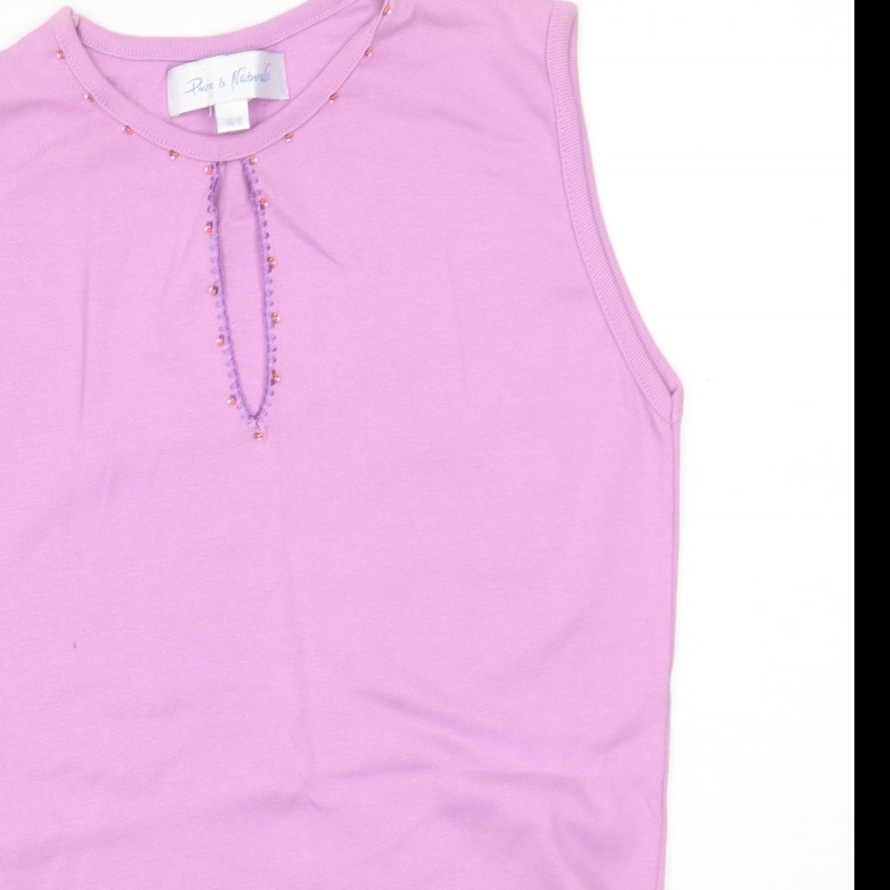 Womens UK Size 14 Pure & natural Purple Vest Jumper