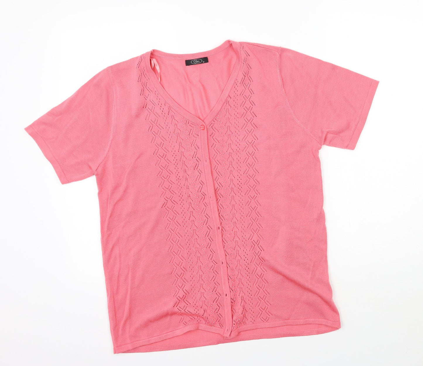 Womens UK Size M BM Pink Cardigan Jumper