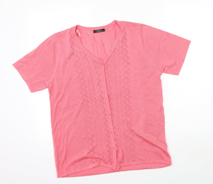 Womens UK Size M BM Pink Cardigan Jumper