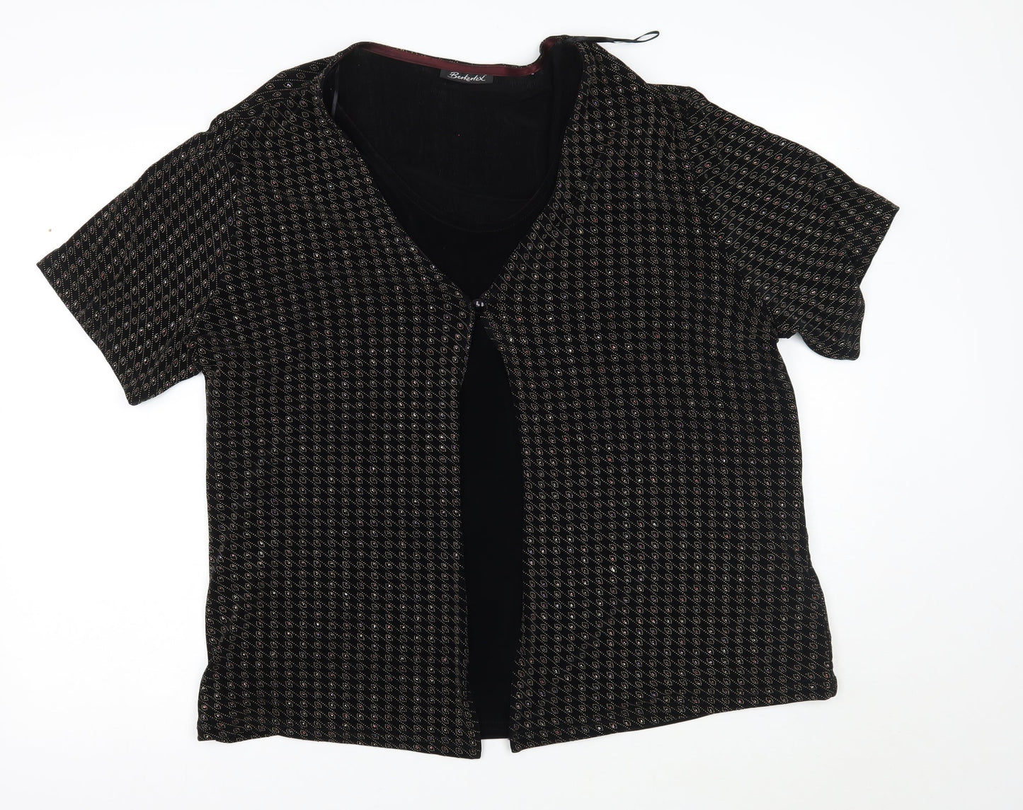 Womens UK Size 20 Berkertex Black Wrap Jumper