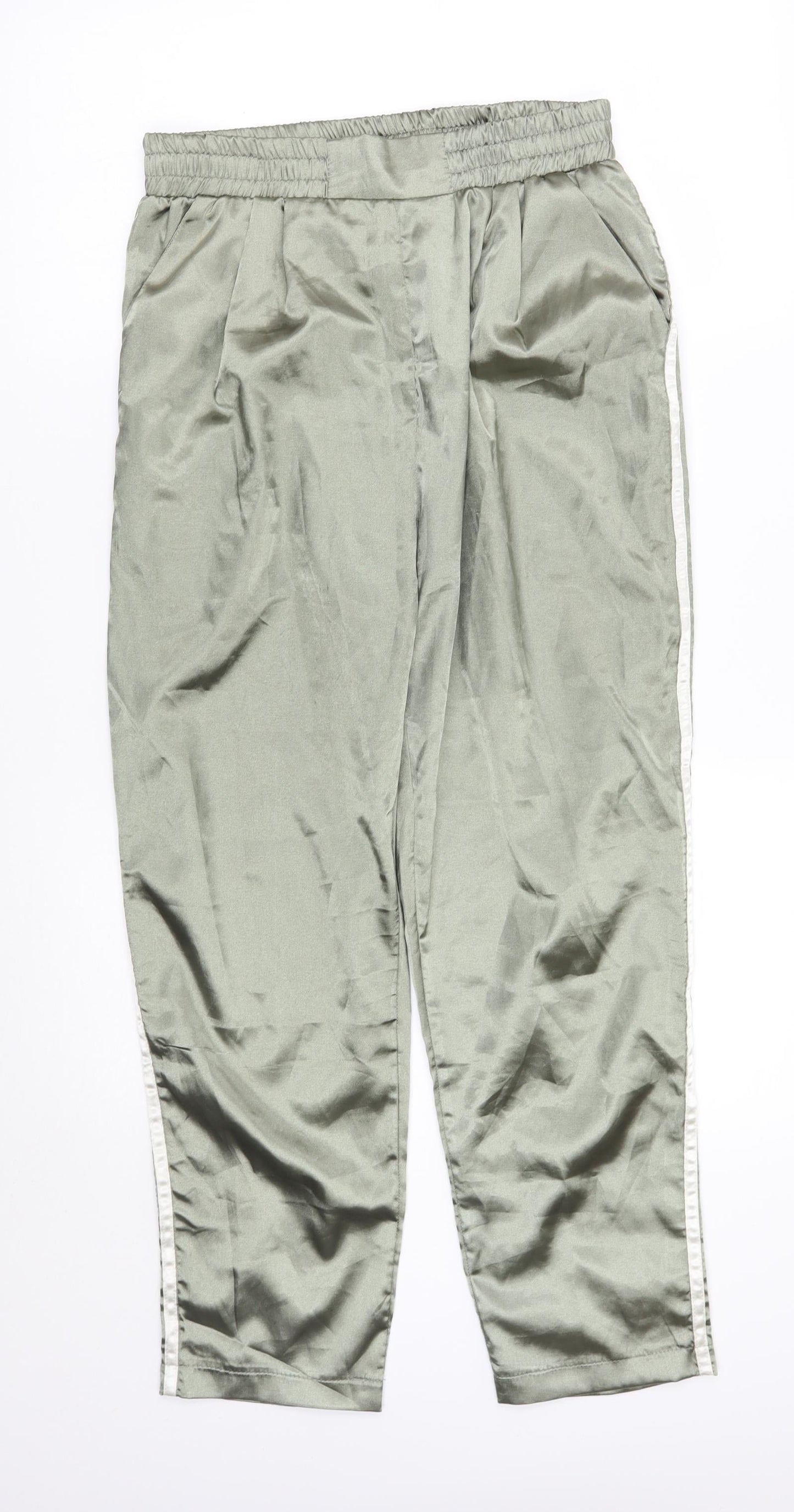 Womens UK Size 10 PRETTYLITTLETHING Regular Fit Sweatpants Green Trousers