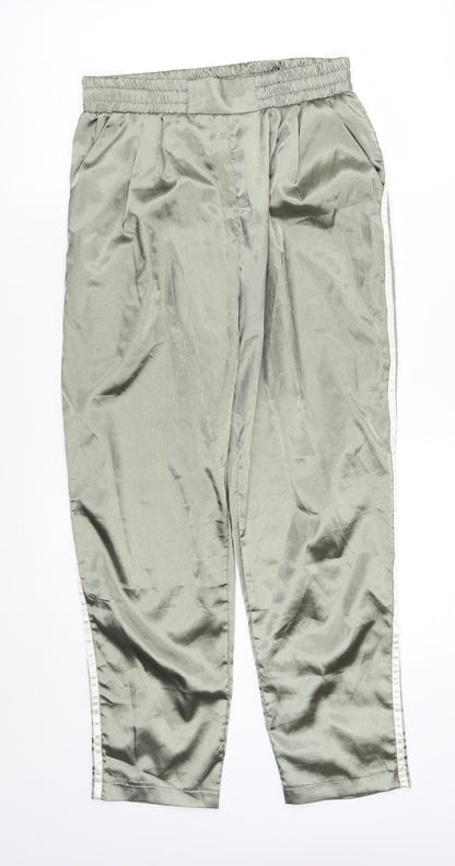 Womens UK Size 10 PRETTYLITTLETHING Regular Fit Sweatpants Green Trousers