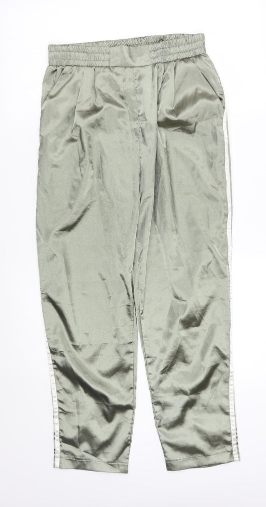 Womens UK Size 10 PRETTYLITTLETHING Regular Fit Sweatpants Green Trousers