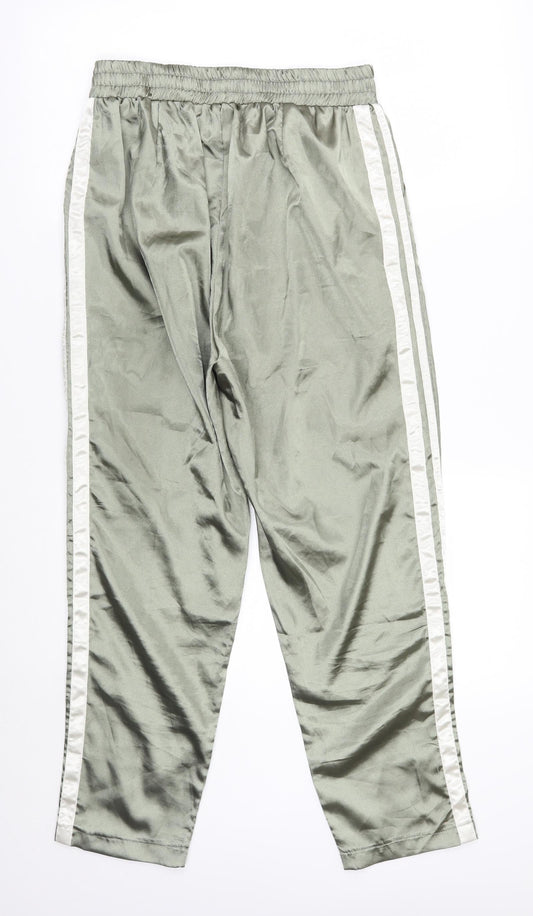 Womens UK Size 10 PRETTYLITTLETHING Regular Fit Sweatpants Green Trousers