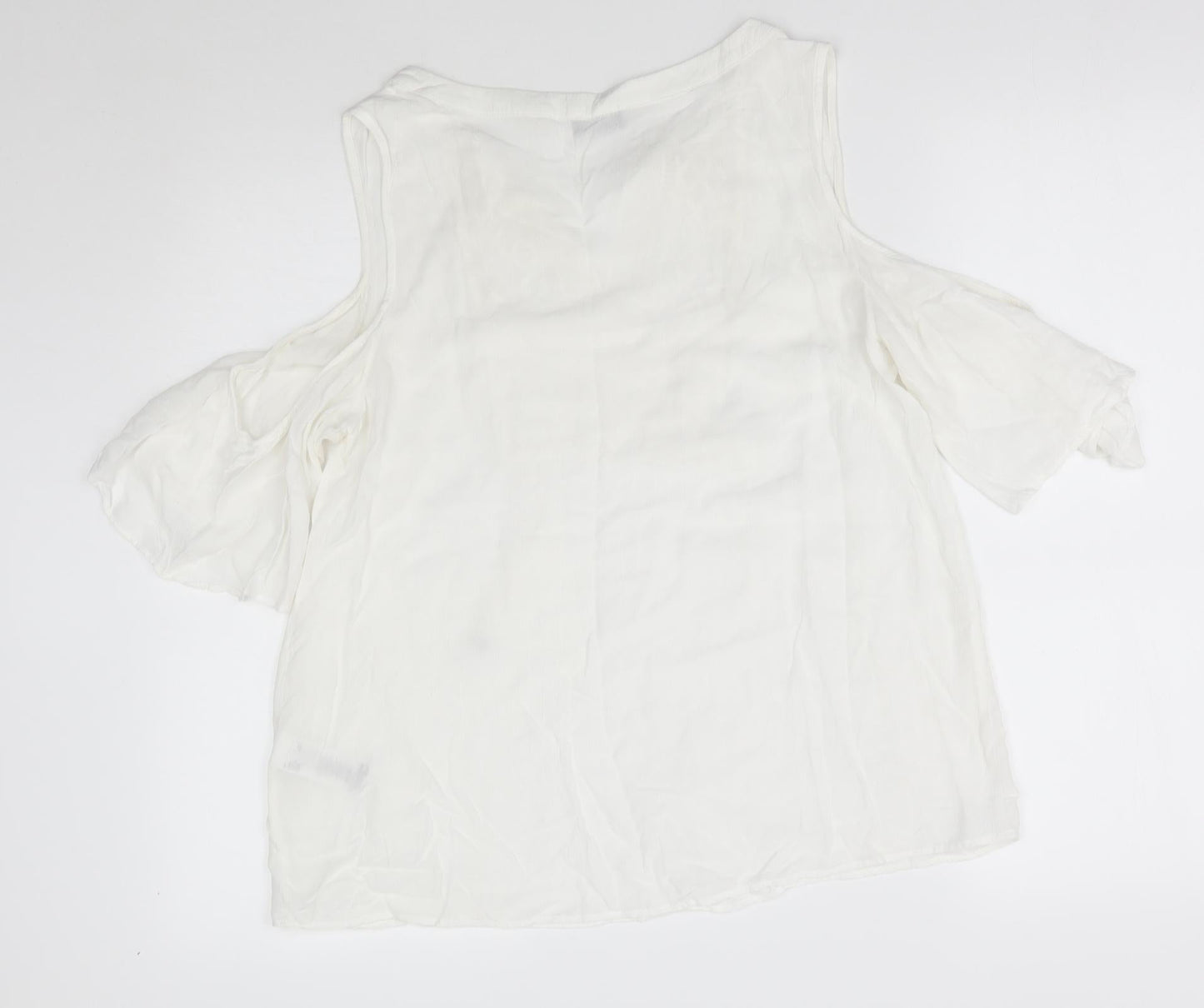 F&F Womens White   Basic Blouse Size 12  - shoulderless