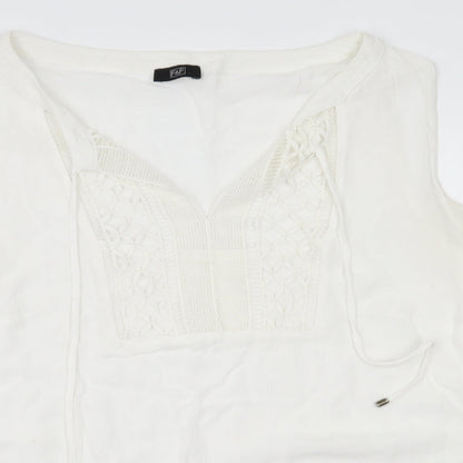 F&F Womens White   Basic Blouse Size 12  - shoulderless