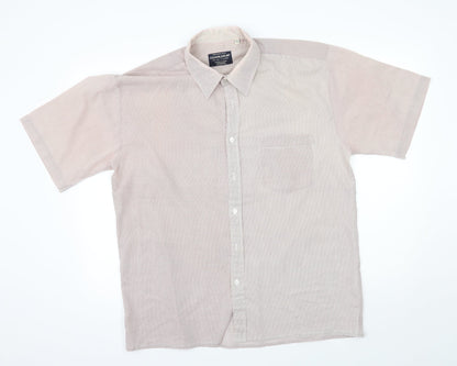Mens UK Size XL charles m Red  Button-Up Short Sleeve Casual Shirt