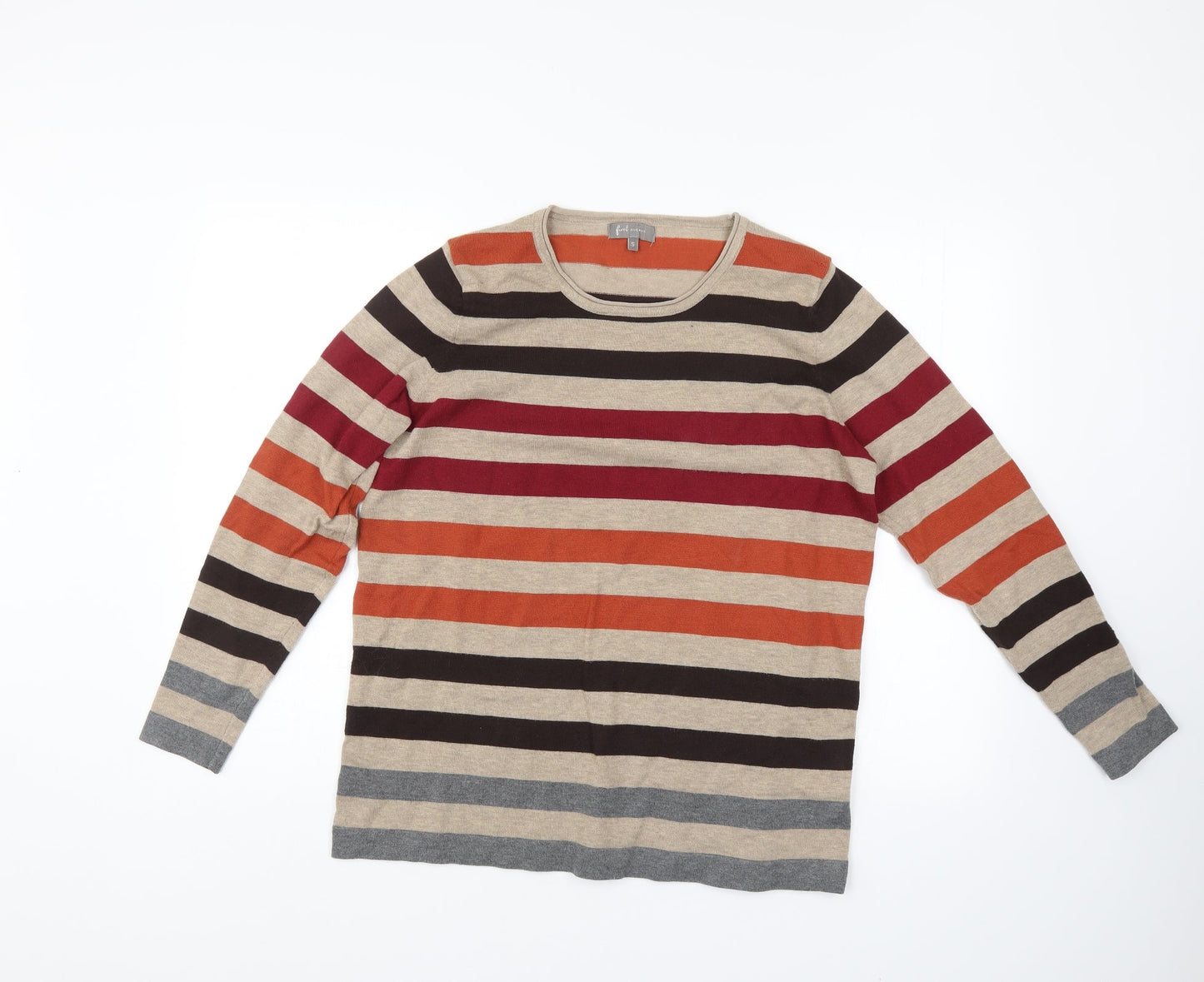 First Avenue Womens Multicoloured Striped  Pullover Jumper Size S