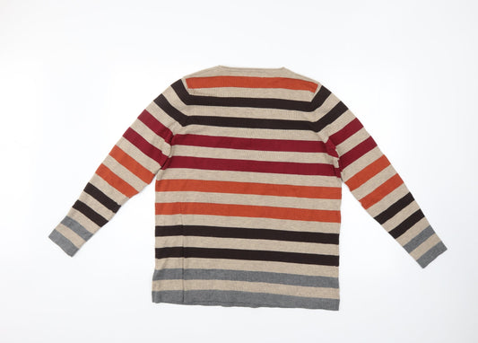 First Avenue Womens Multicoloured Striped  Pullover Jumper Size S