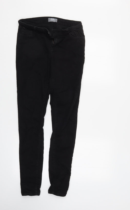 Dorothy Perkins Womens Black  Denim Tapered Jeans Size 8 L31 in