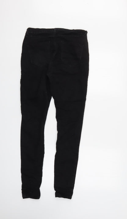 Dorothy Perkins Womens Black  Denim Tapered Jeans Size 8 L31 in
