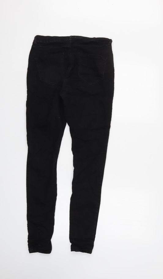 Dorothy Perkins Womens Black  Denim Tapered Jeans Size 8 L31 in
