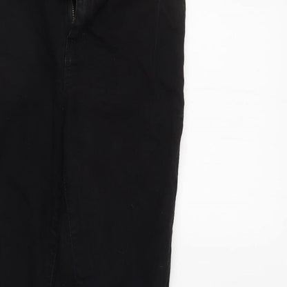 Dorothy Perkins Womens Black  Denim Tapered Jeans Size 8 L31 in