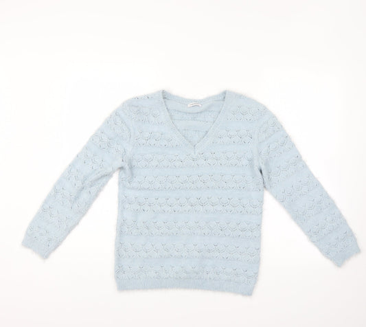 Damart Womens Blue Striped  Pullover Jumper Size 10