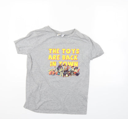 Womens UK Size 6 Disney Grey Basic T-Shirt