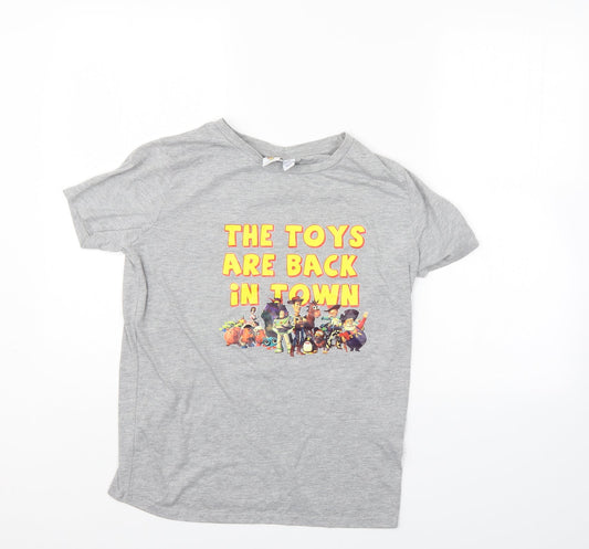 Womens UK Size 6 Disney Grey Basic T-Shirt
