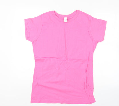Womens UK Size XL Gildan Pink Basic T-Shirt