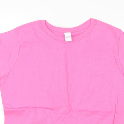 Womens UK Size XL Gildan Pink Basic T-Shirt