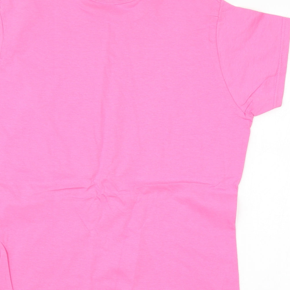 Womens UK Size XL Gildan Pink Basic T-Shirt