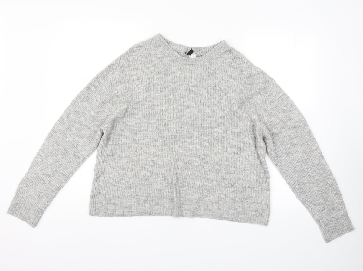Womens UK Size M Divided Grey Pullover Jumper