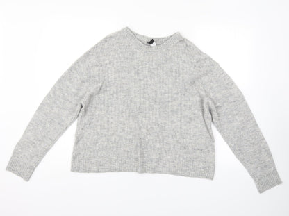 Womens UK Size M Divided Grey Pullover Jumper