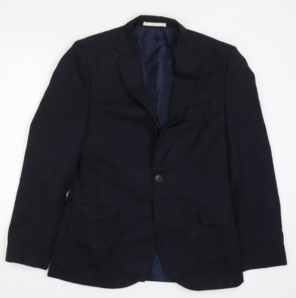 Mens UK Size 38 Moss London Regular Blue Suit Jacket