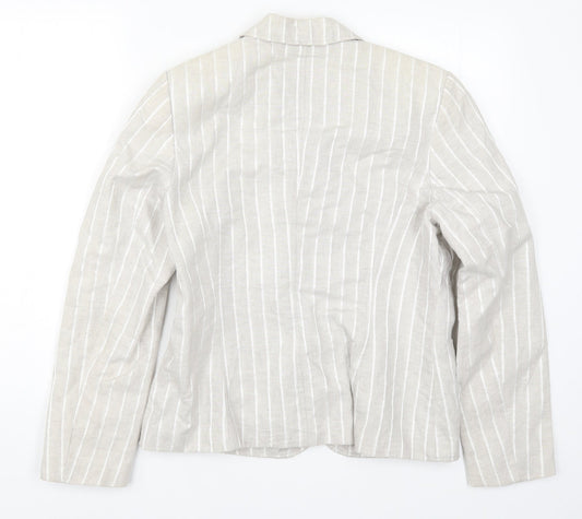 Lakeland Womens Grey Striped  Jacket Suit Jacket Size 14