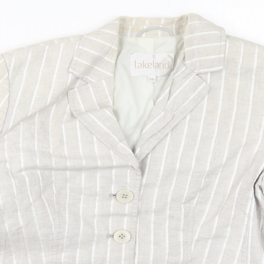 Lakeland Womens Grey Striped  Jacket Suit Jacket Size 14