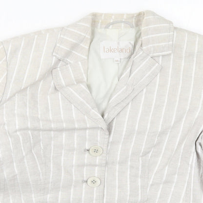 Lakeland Womens Grey Striped  Jacket Suit Jacket Size 14
