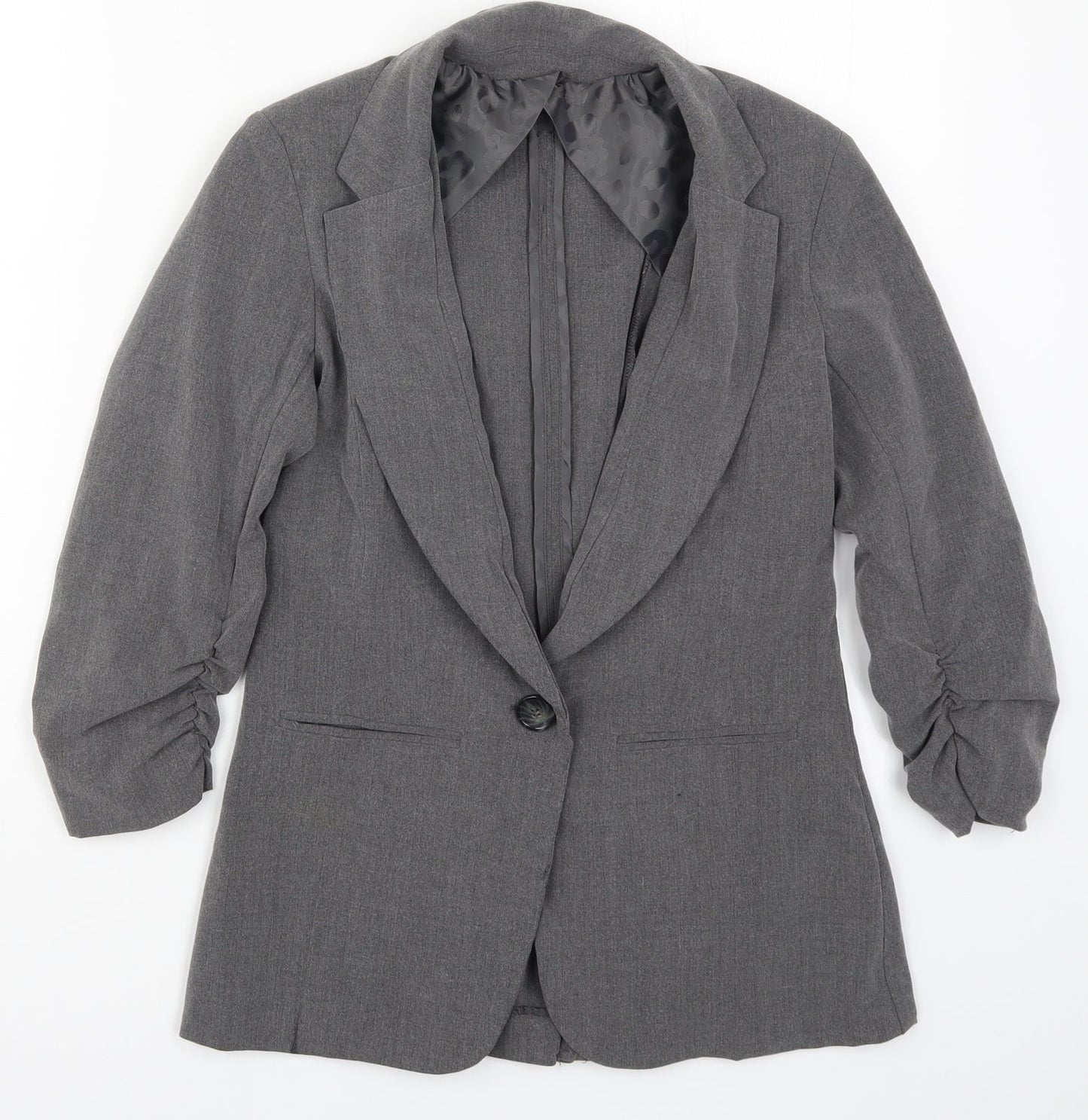 Womens UK Size S Preworn Regular Grey Suit Jacket
