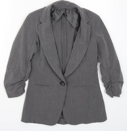 Womens UK Size S Preworn Regular Grey Suit Jacket