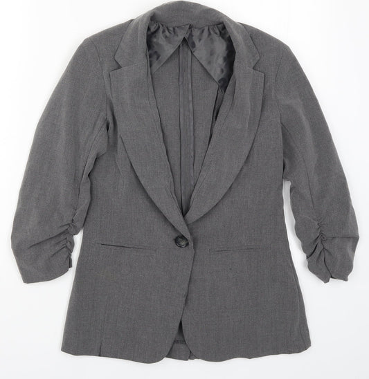 Womens UK Size S Preworn Regular Grey Suit Jacket