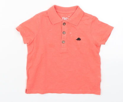 F&F Boys Red   Basic Polo Size 12-18 Months  - Coral Coloured