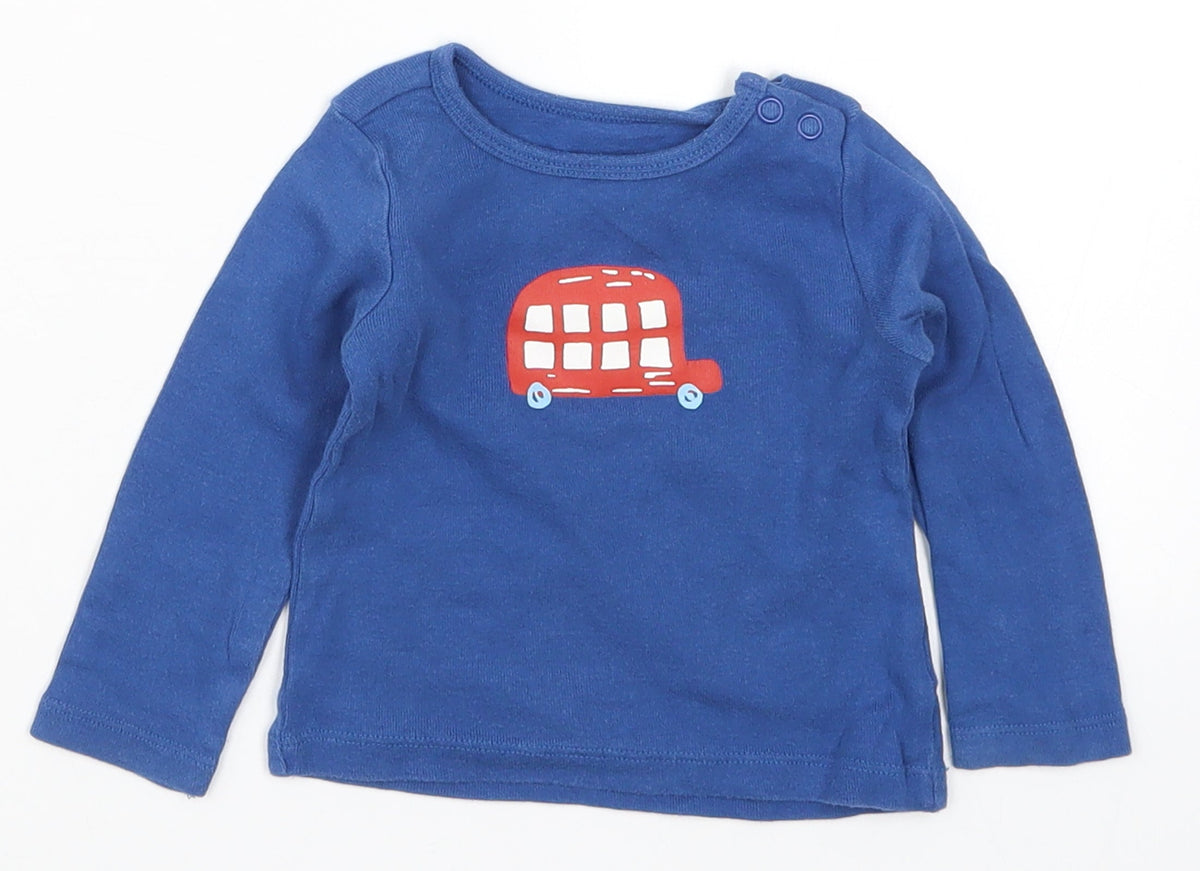 Tu Boys Blue   Basic T-Shirt Size 6-9 Months  - Bus