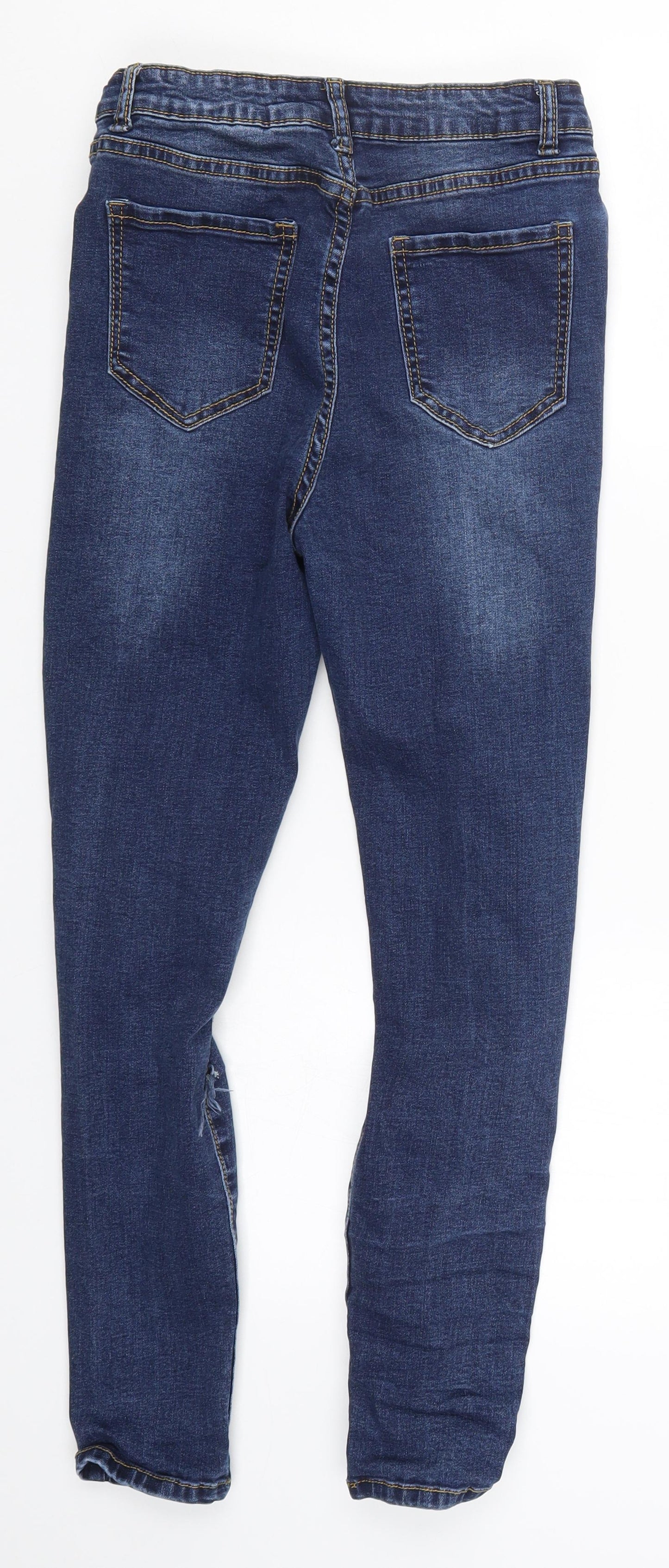 Womens UK Size 10 Momokrom Regular Fit Skinny Blue Jeans