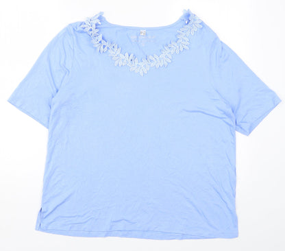 Womens UK Size L BPC Selection Blue Basic T-Shirt