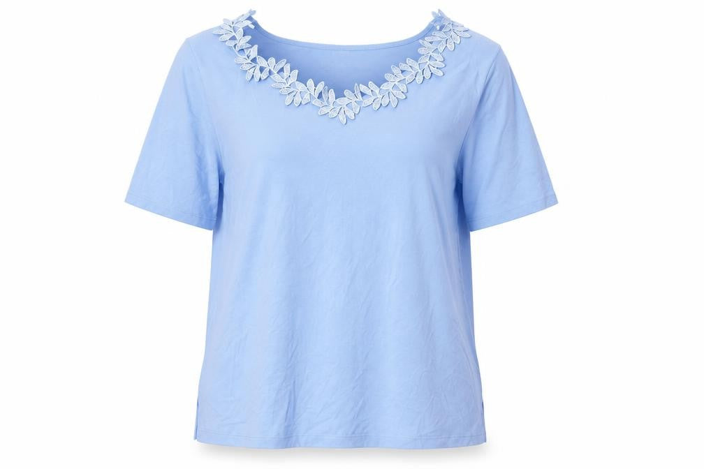 Womens UK Size L BPC Selection Blue Basic T-Shirt