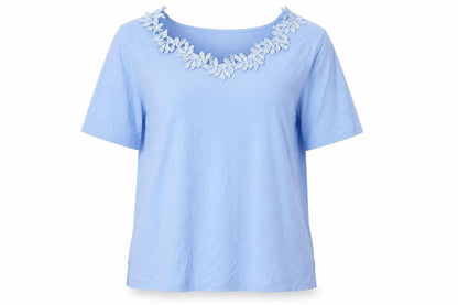 Womens UK Size L BPC Selection Blue Basic T-Shirt