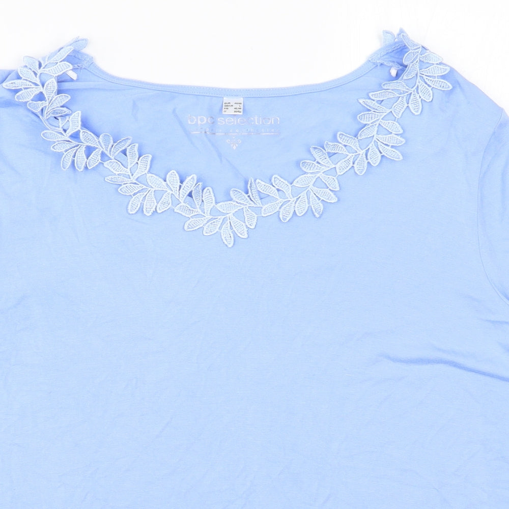 Womens UK Size L BPC Selection Blue Basic T-Shirt