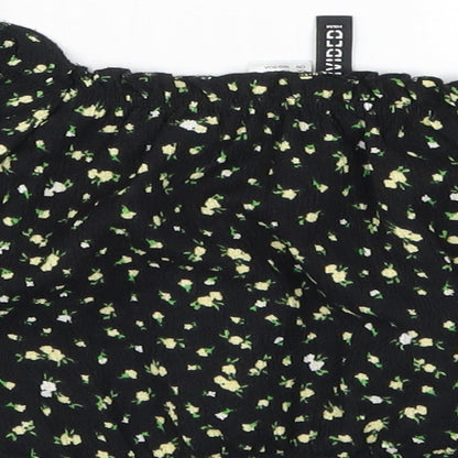 Womens UK Size XS H&M Black Cropped T-Shirt