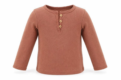 H&M Girls Brown   Basic T-Shirt Size 6-9 Months
