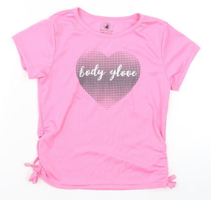Body Glove Girls Pink   Basic T-Shirt Size 7 Years  - Heart