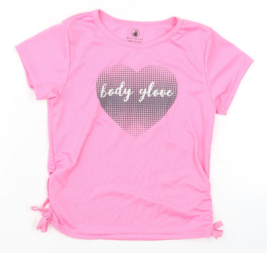 Body Glove Girls Pink   Basic T-Shirt Size 7 Years  - Heart