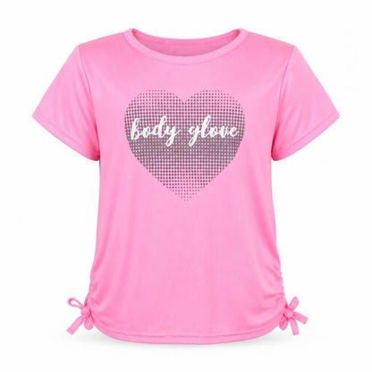 Body Glove Girls Pink   Basic T-Shirt Size 7 Years  - Heart