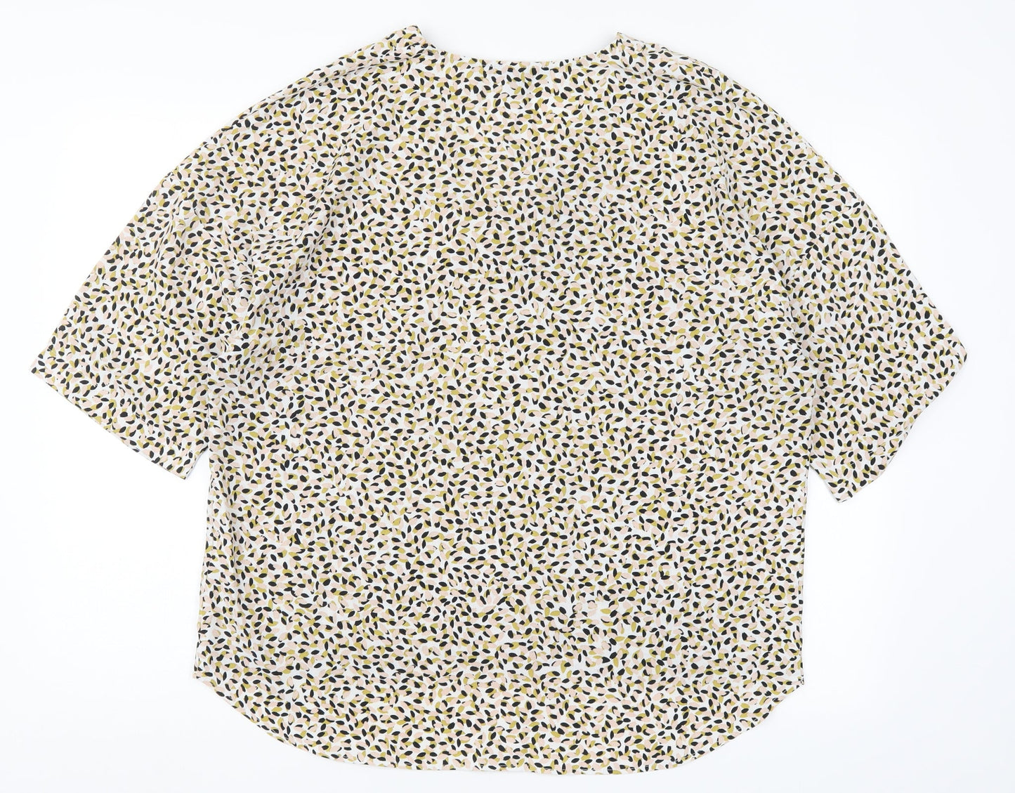 Primark Womens Pink Geometric  Basic Blouse Size 14  - Pink and Yellow