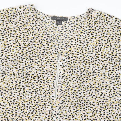 Primark Womens Pink Geometric  Basic Blouse Size 14  - Pink and Yellow