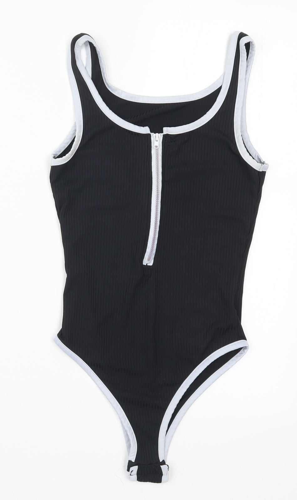 Womens UK Size S Preworn One-Piece Black Bodysuit