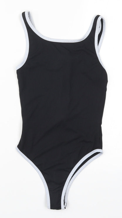 Womens UK Size S Preworn One-Piece Black Bodysuit